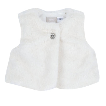Girls Solid Woven Waistcoat