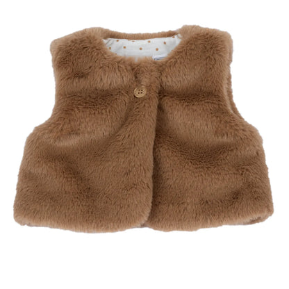 Girls Solid Woven Waistcoat