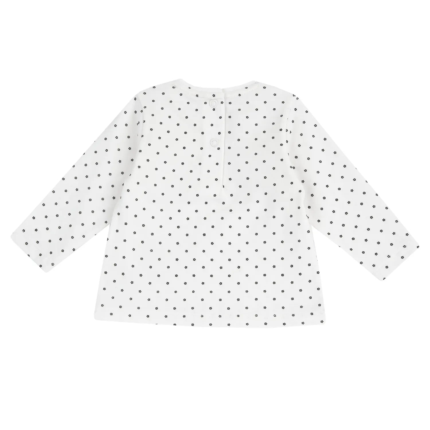 Girls White &amp; Black Printed Long Sleeve T-shirt