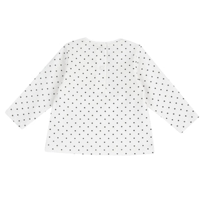 Girls White &amp; Black Printed Long Sleeve T-shirt