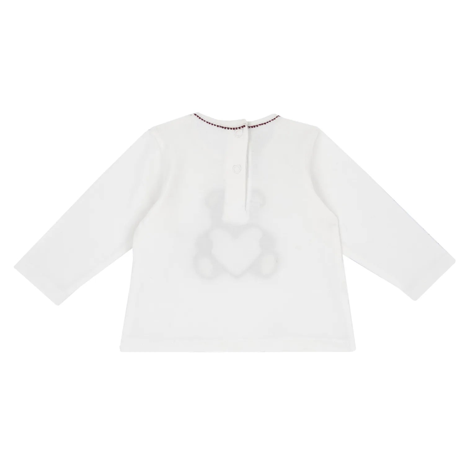 Girls White &amp; Brown Embellished Long Sleeve T-shirt