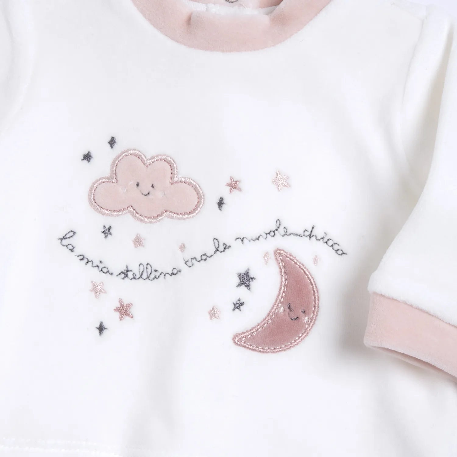 Girls White &amp; Pink Applique Smock with Legging