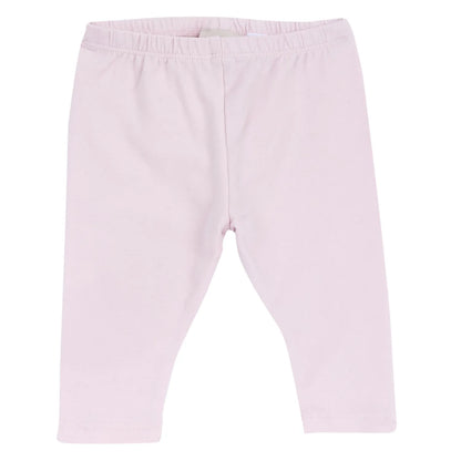 Girls White &amp; Pink Embroidered Sweatshirt with Leggings