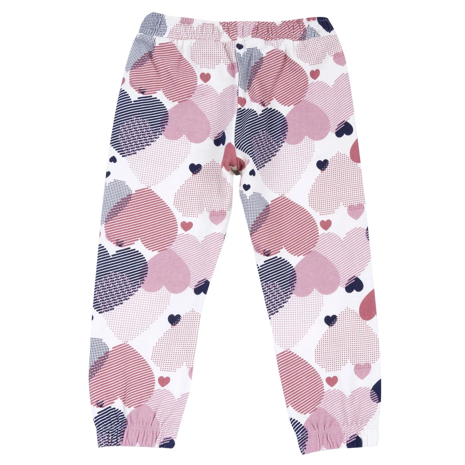 Girls White &amp; Pink Printed Joggers