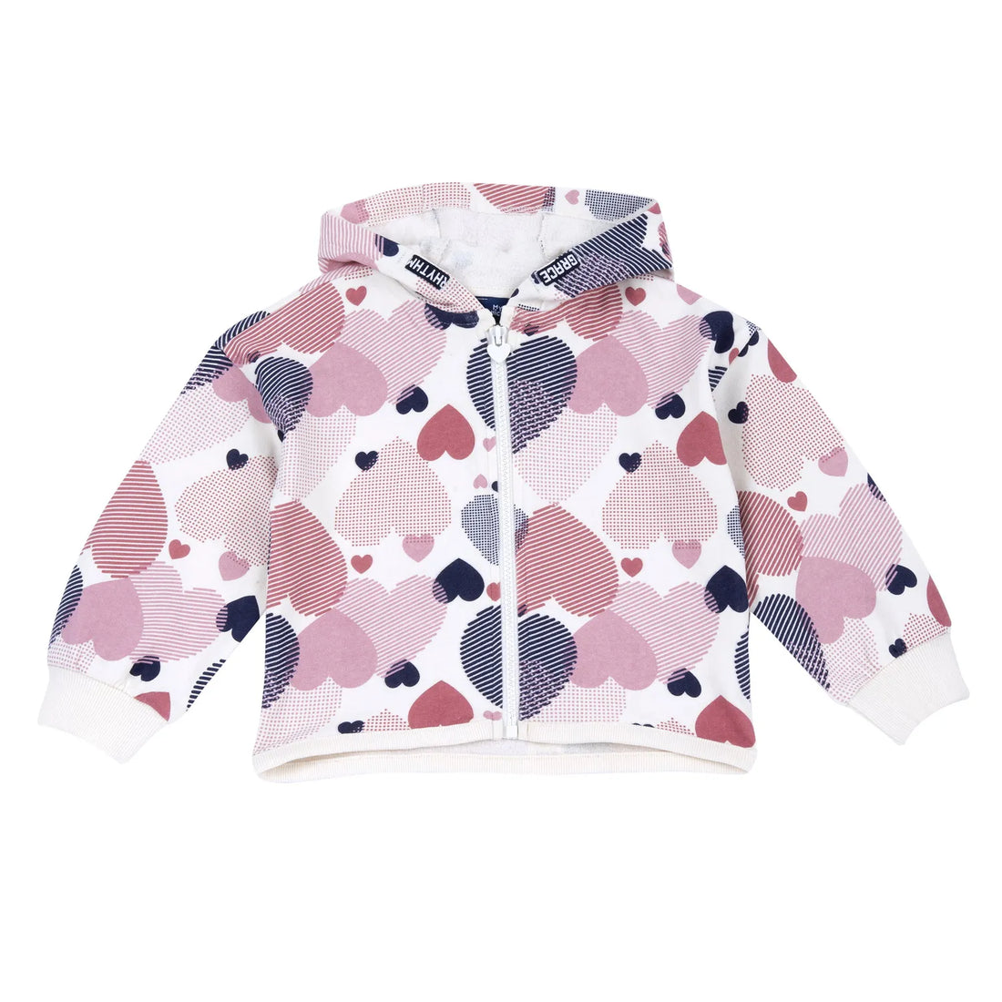 Girls White &amp; Pink Printed Sweatshirt