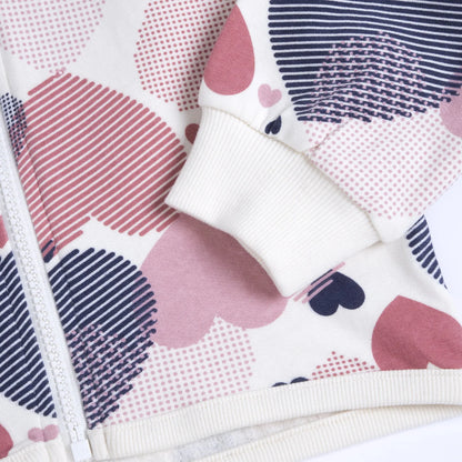 Girls White &amp; Pink Printed Sweatshirt