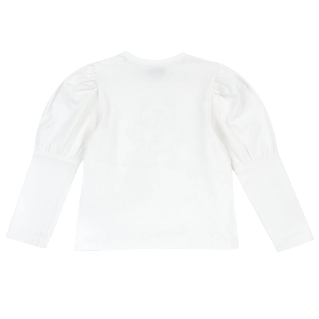 Girls White &amp; Purple Embroidered Long Sleeve Top