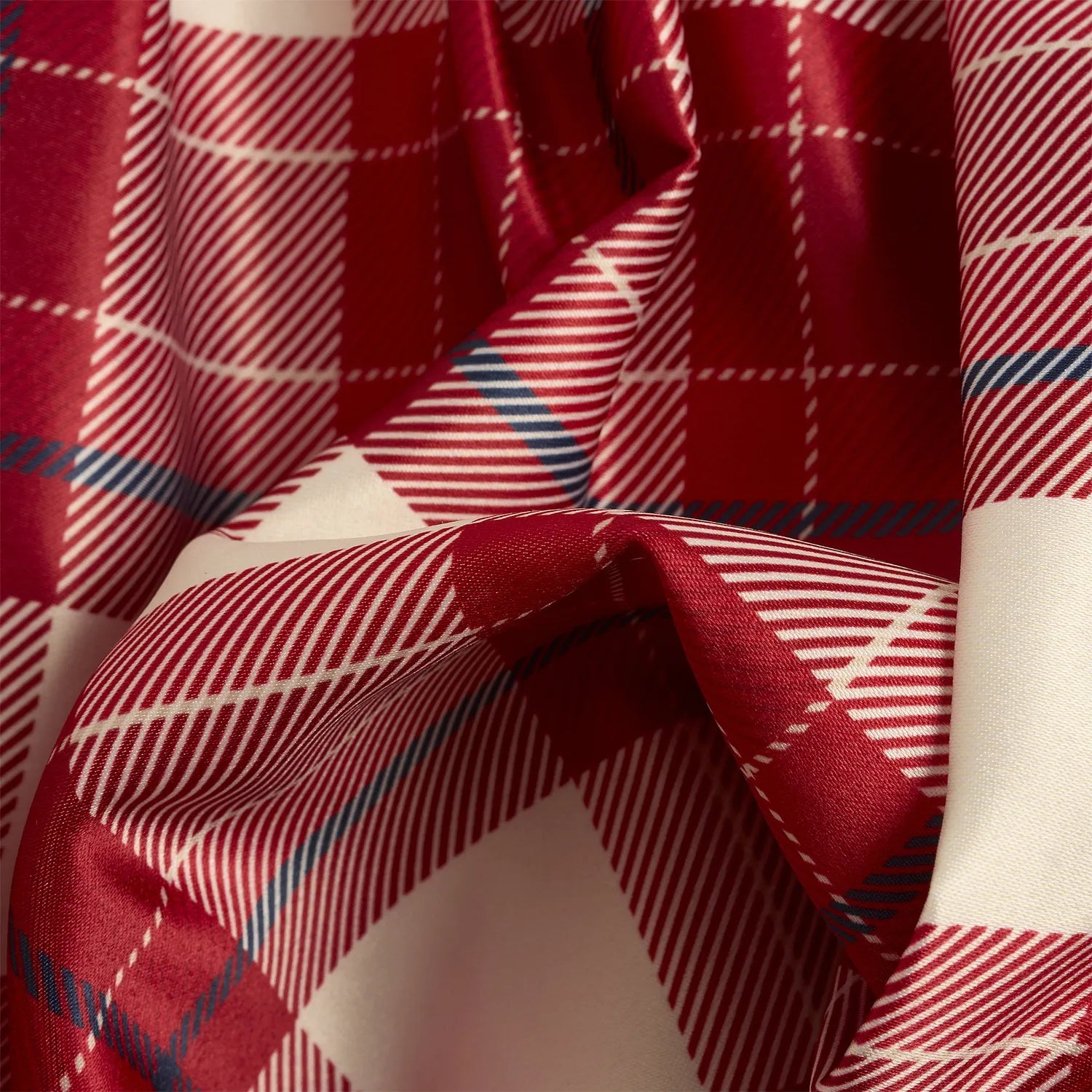 Girls White &amp; Red Checked Long Sleeve Dress