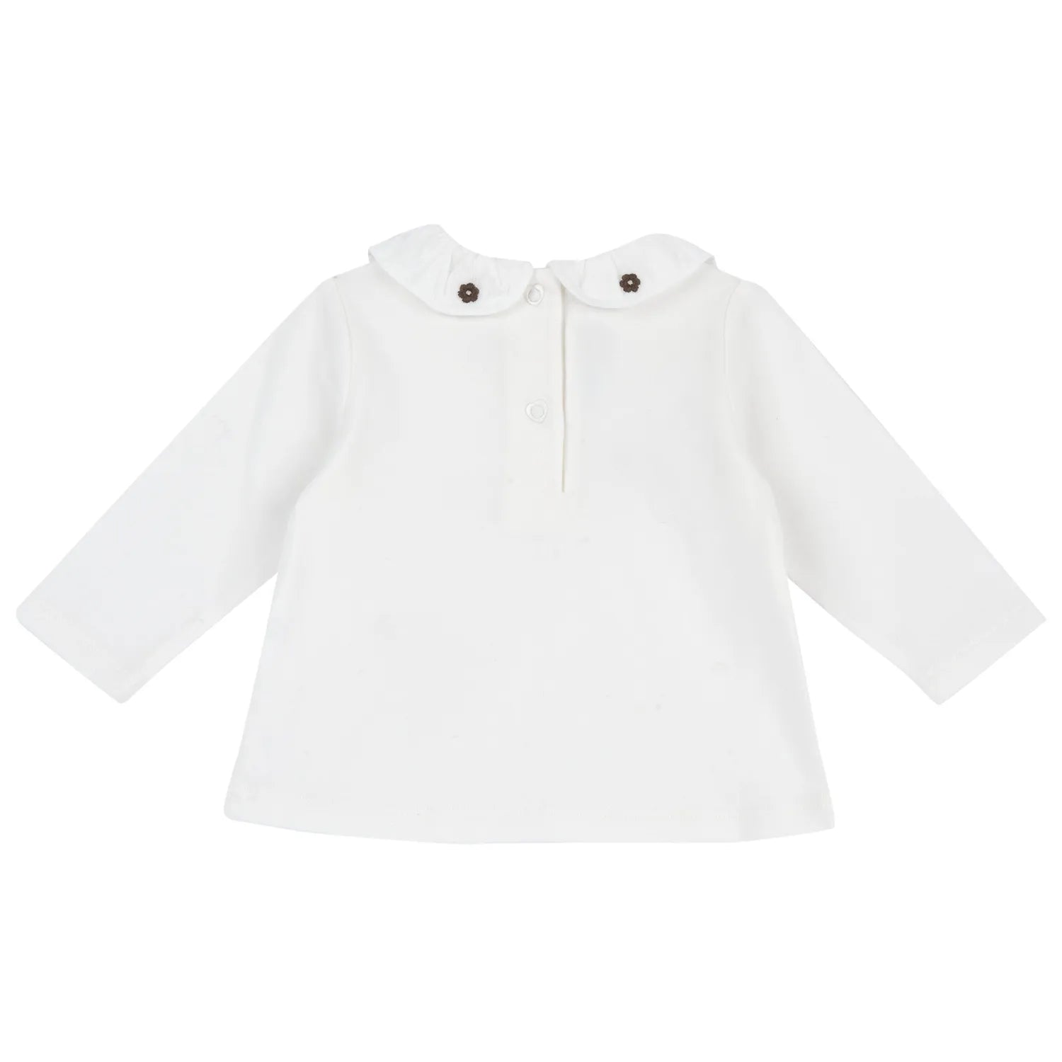 Girls White Embellished Long Sleeve T-shirt