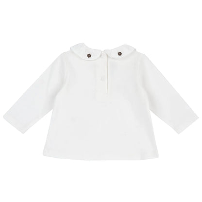 Girls White Embellished Long Sleeve T-shirt