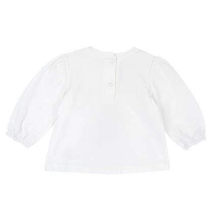 Girls White Embellished Long Sleeve Top