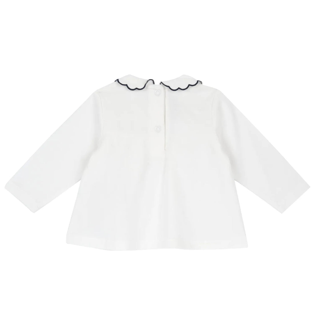 Girls White Embroidered A-Line Top