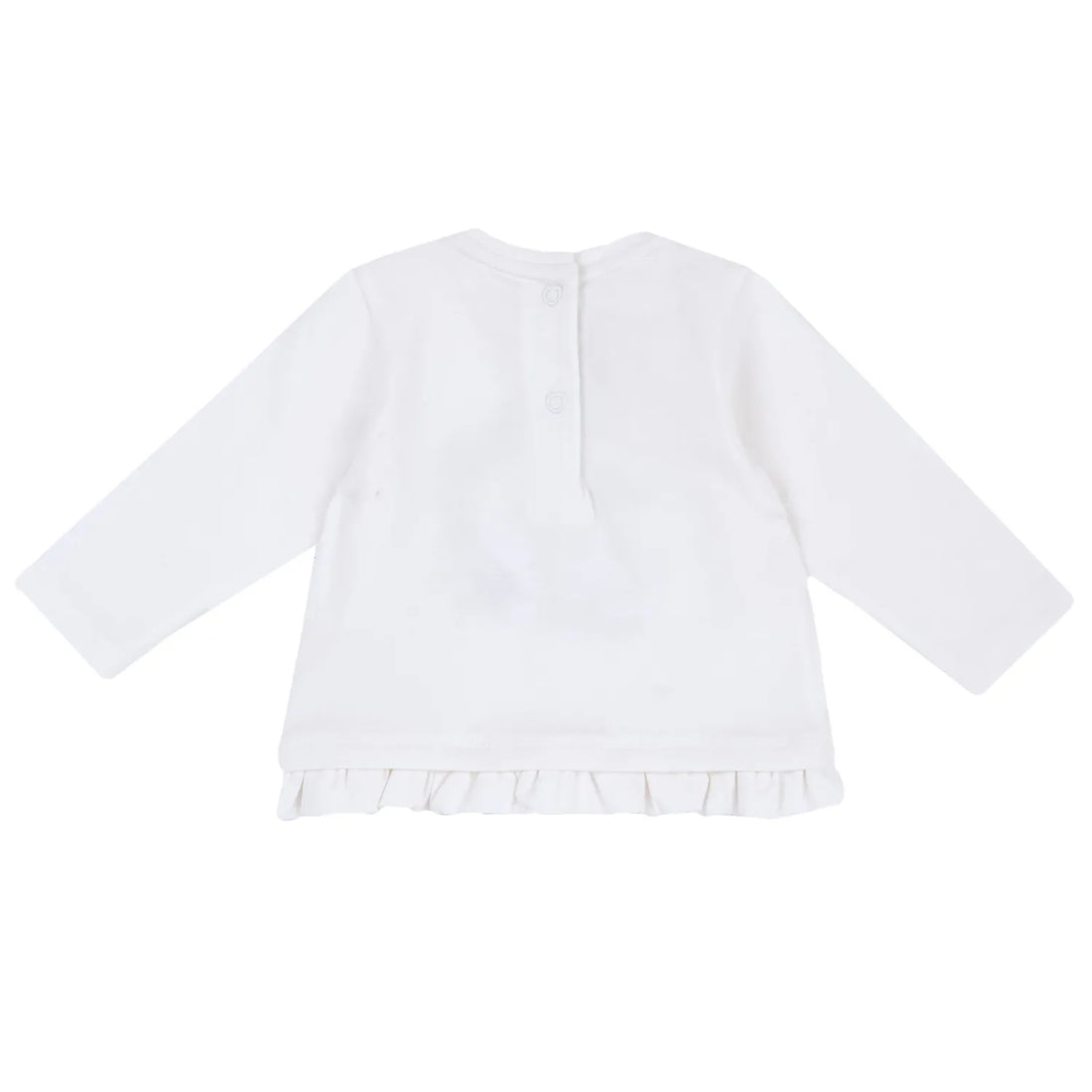 Girls White Embroidered Long Sleeve Top