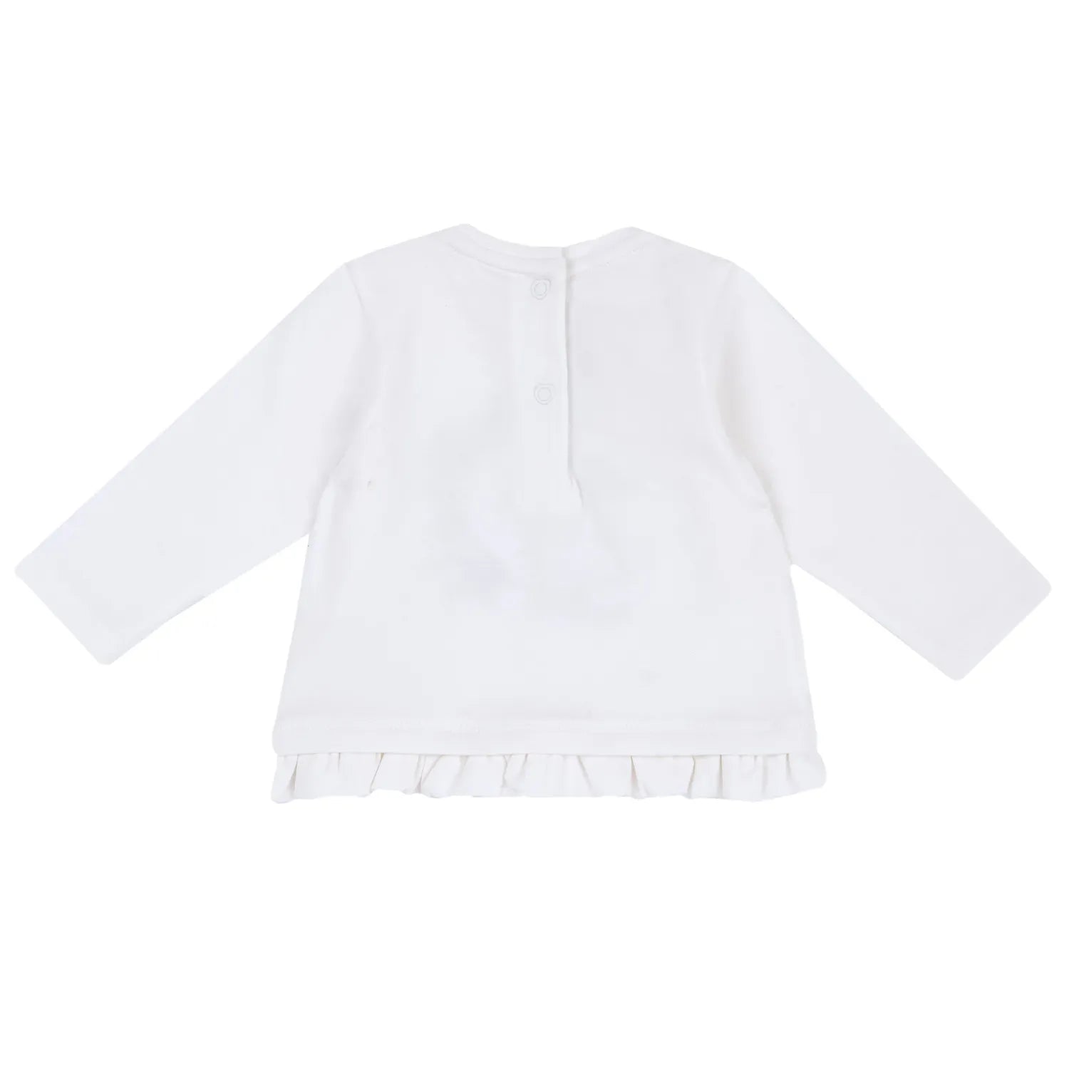 Girls White Embroidered Long Sleeve Top