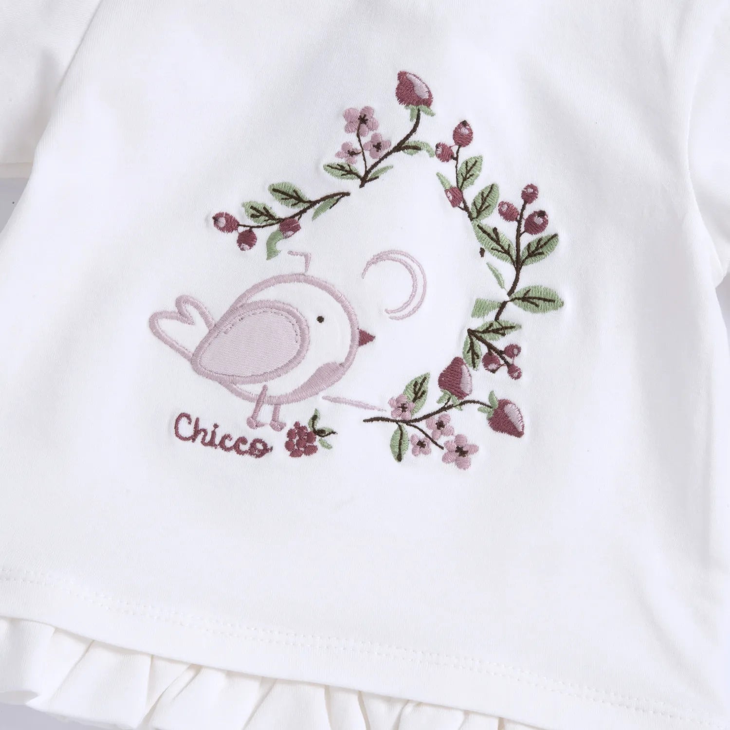 Girls White Embroidered Long Sleeve Top
