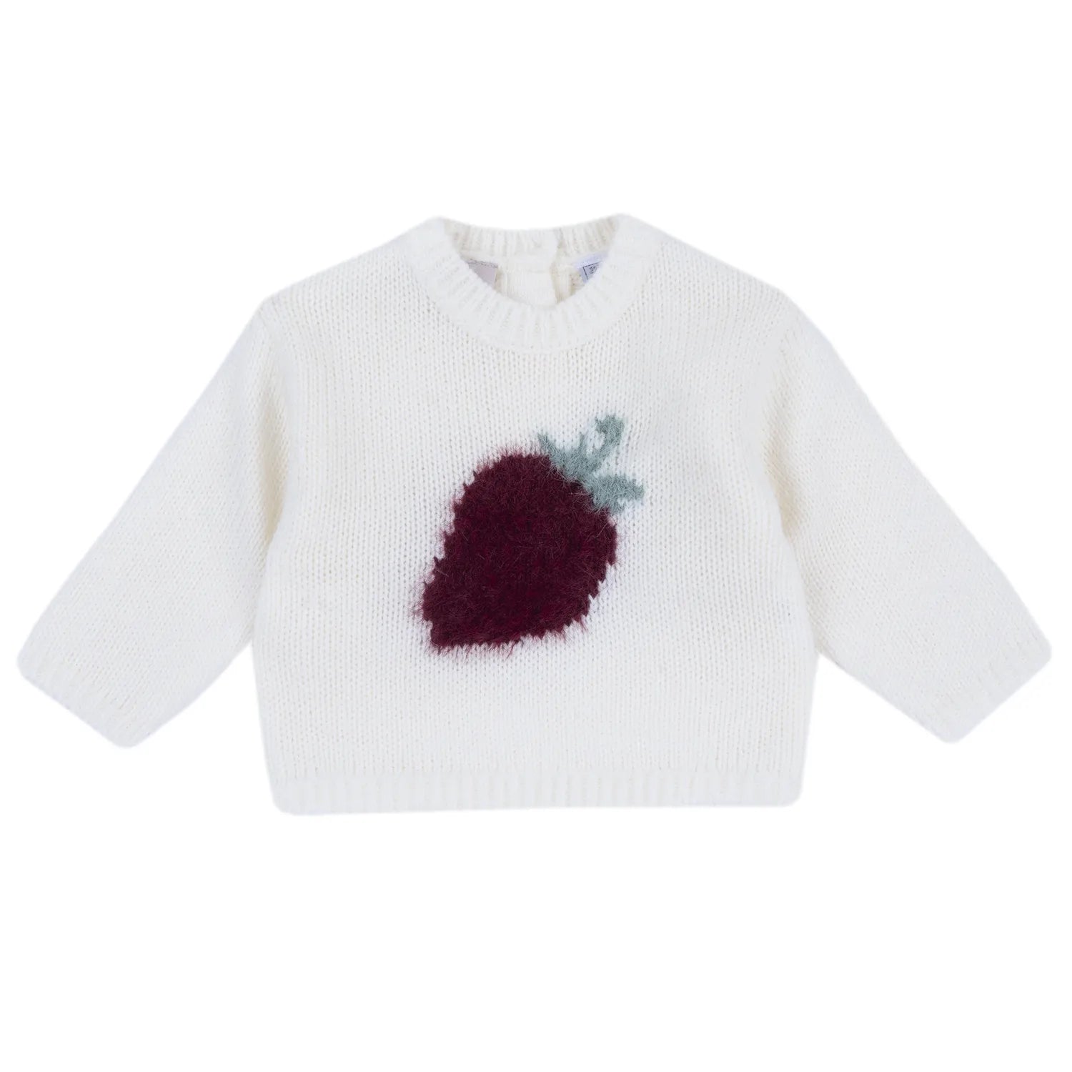 Girls White Embroidered Pullover