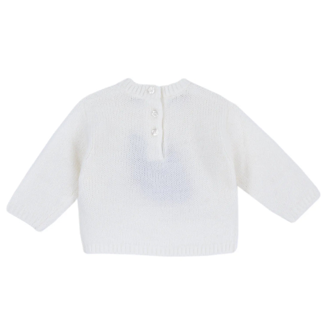 Girls White Embroidered Pullover