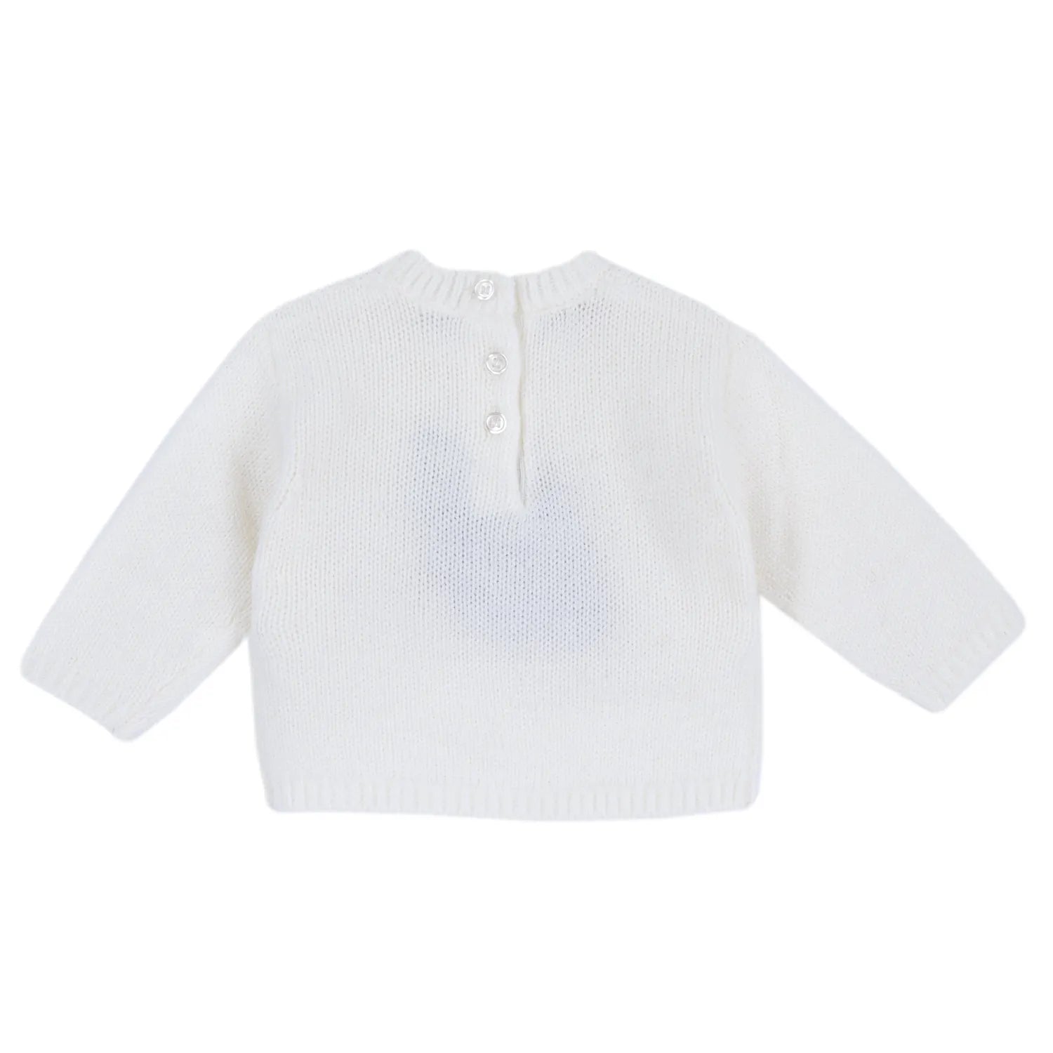 Girls White Embroidered Pullover