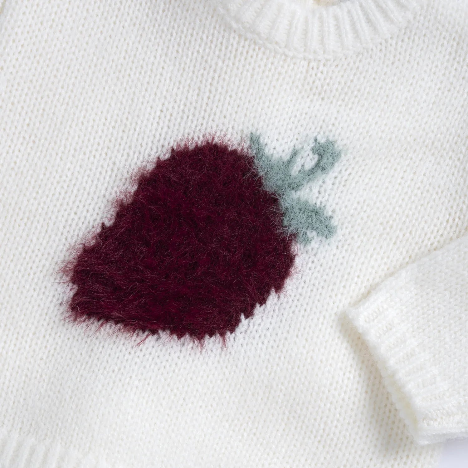 Girls White Embroidered Pullover