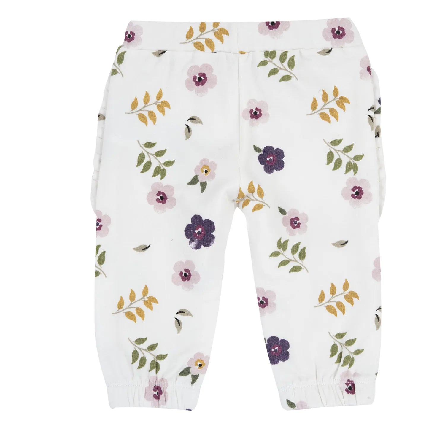 Girls White Floral Printed Trouser
