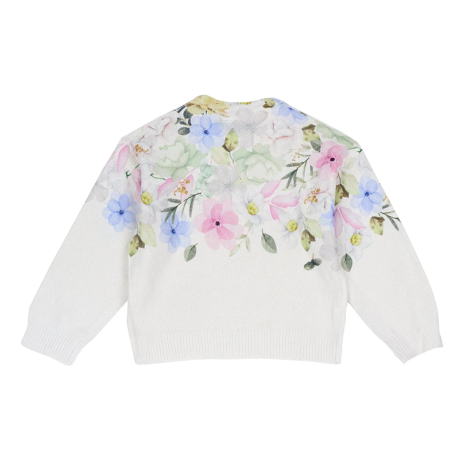 Girls White Printed Pullover