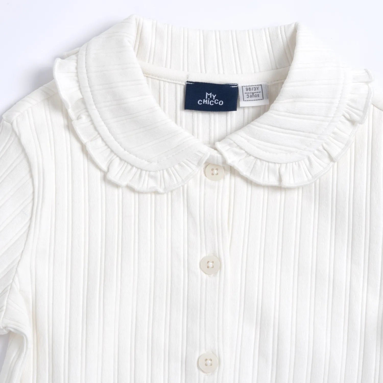Girls White Self Design Knitted Top