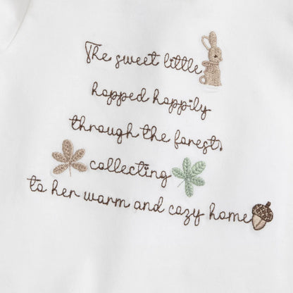 Girls White Typography Embroidered Long Sleeve T-shirt