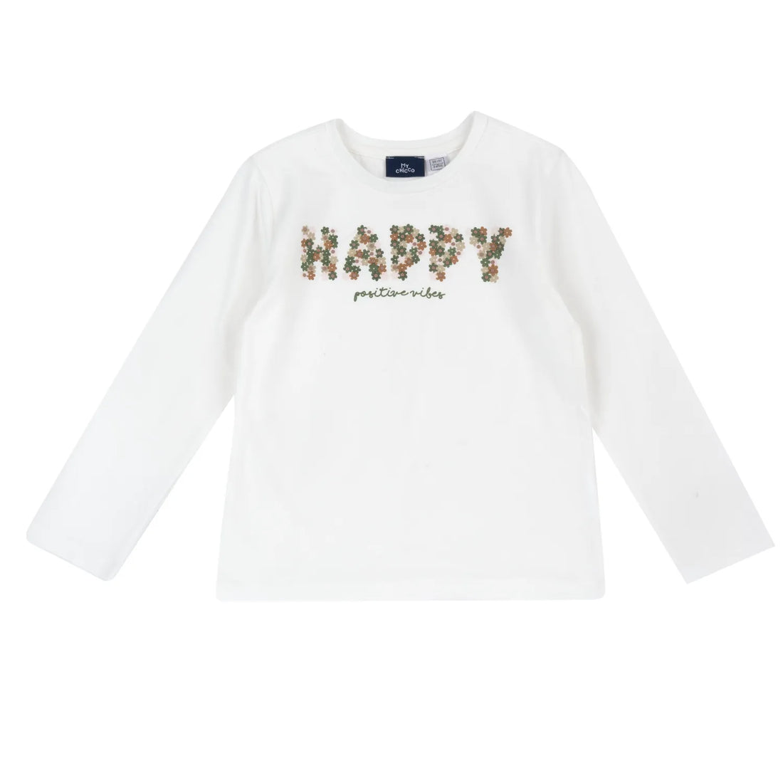 Girls White Typography Long Sleeve T-shirt
