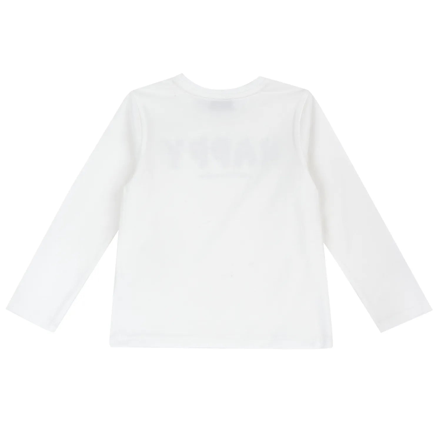 Girls White Typography Long Sleeve T-shirt