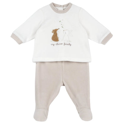 Infants Bronze Embroidered Smock with Legging