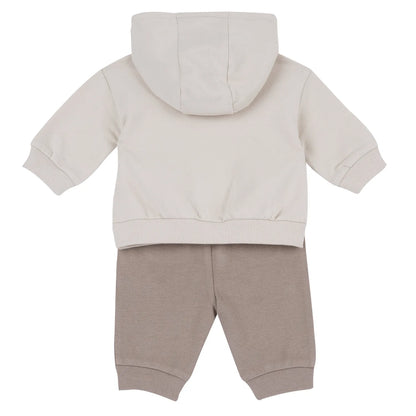 Infants Dark Natural Printed Sweatshirt with Long Trouser
