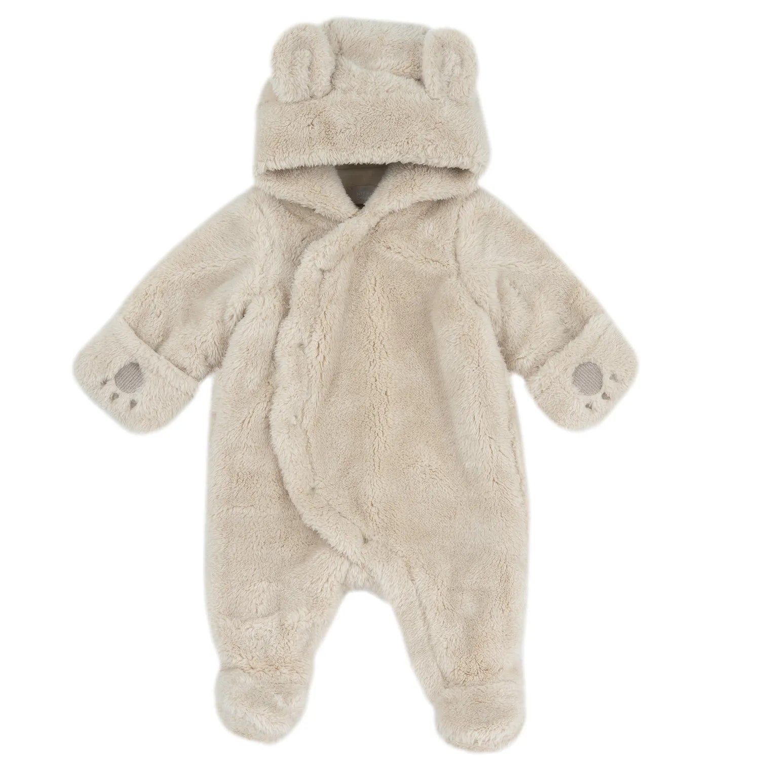 Infants Light Natural Solid Front Opening Babysuit