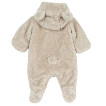 Infants Light Natural Solid Front Opening Babysuit