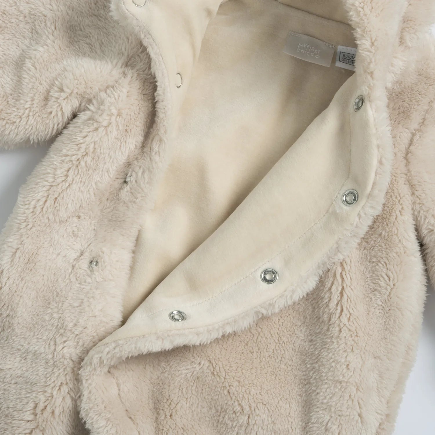 Infants Light Natural Solid Front Opening Babysuit