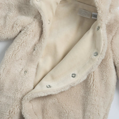 Infants Light Natural Solid Front Opening Babysuit