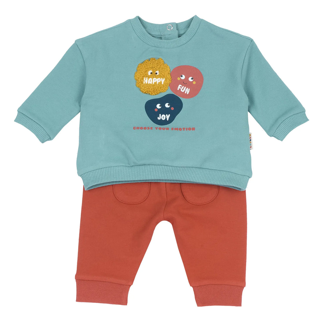 Infants Medium Green Embroidered Sweatshirt with Trouser