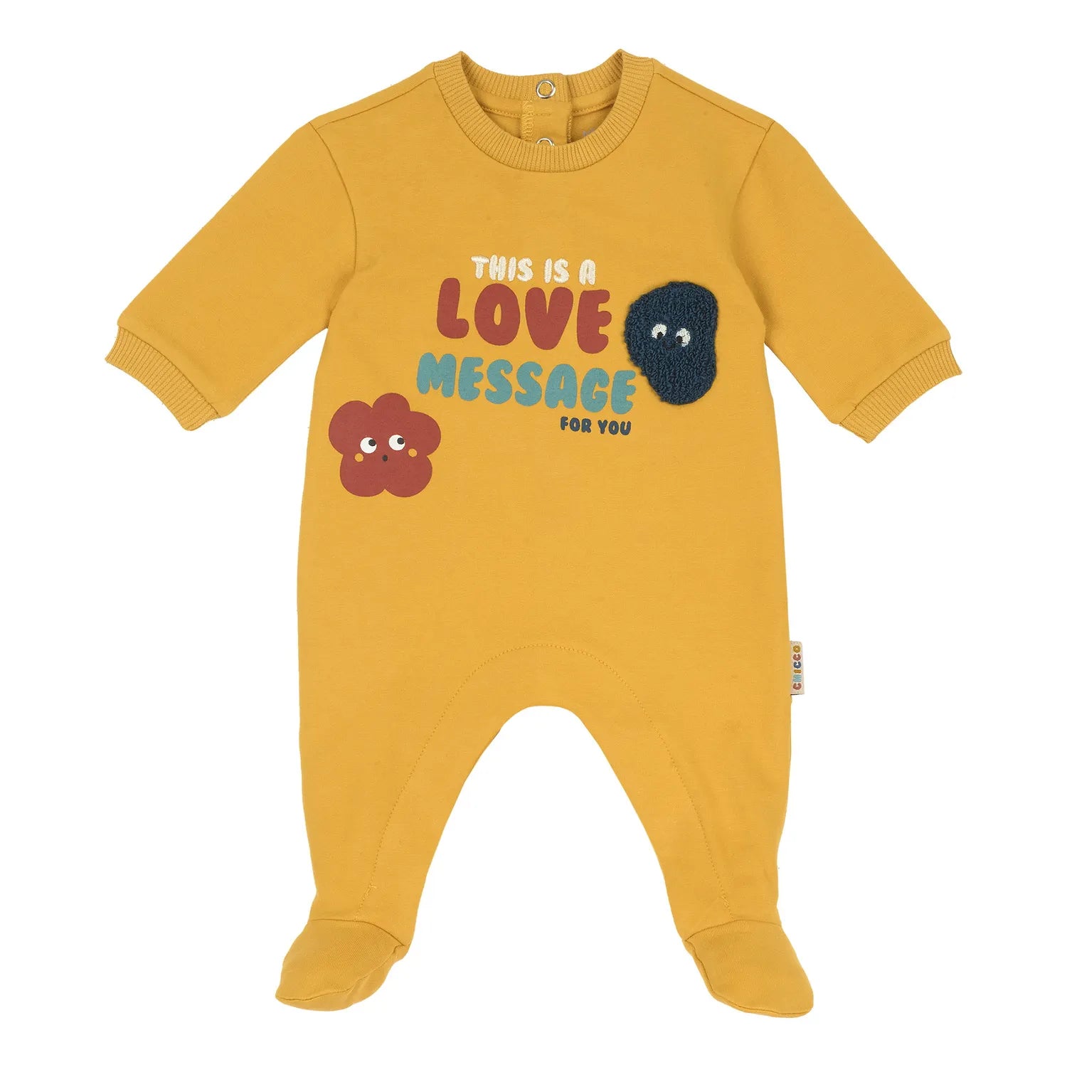 Infants Printed Fleece Leg Opening Babysuit