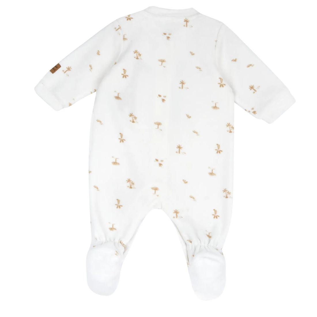 Infants Printed Velour Front Opening Babysuit