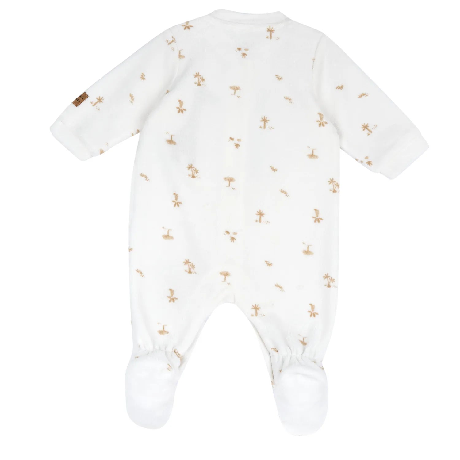 Infants Printed Velour Front Opening Babysuit