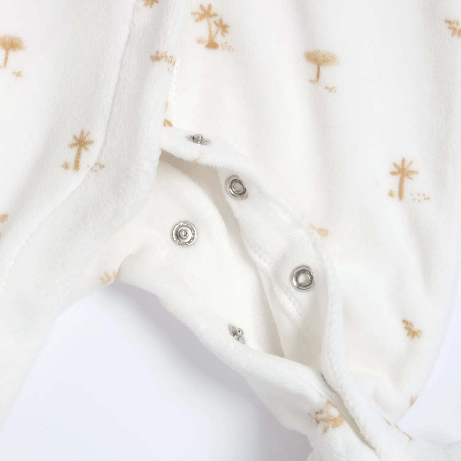 Infants Printed Velour Front Opening Babysuit