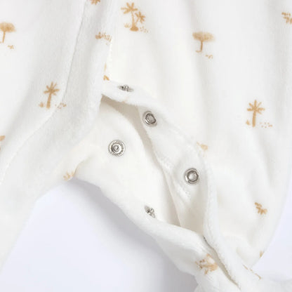 Infants Printed Velour Front Opening Babysuit