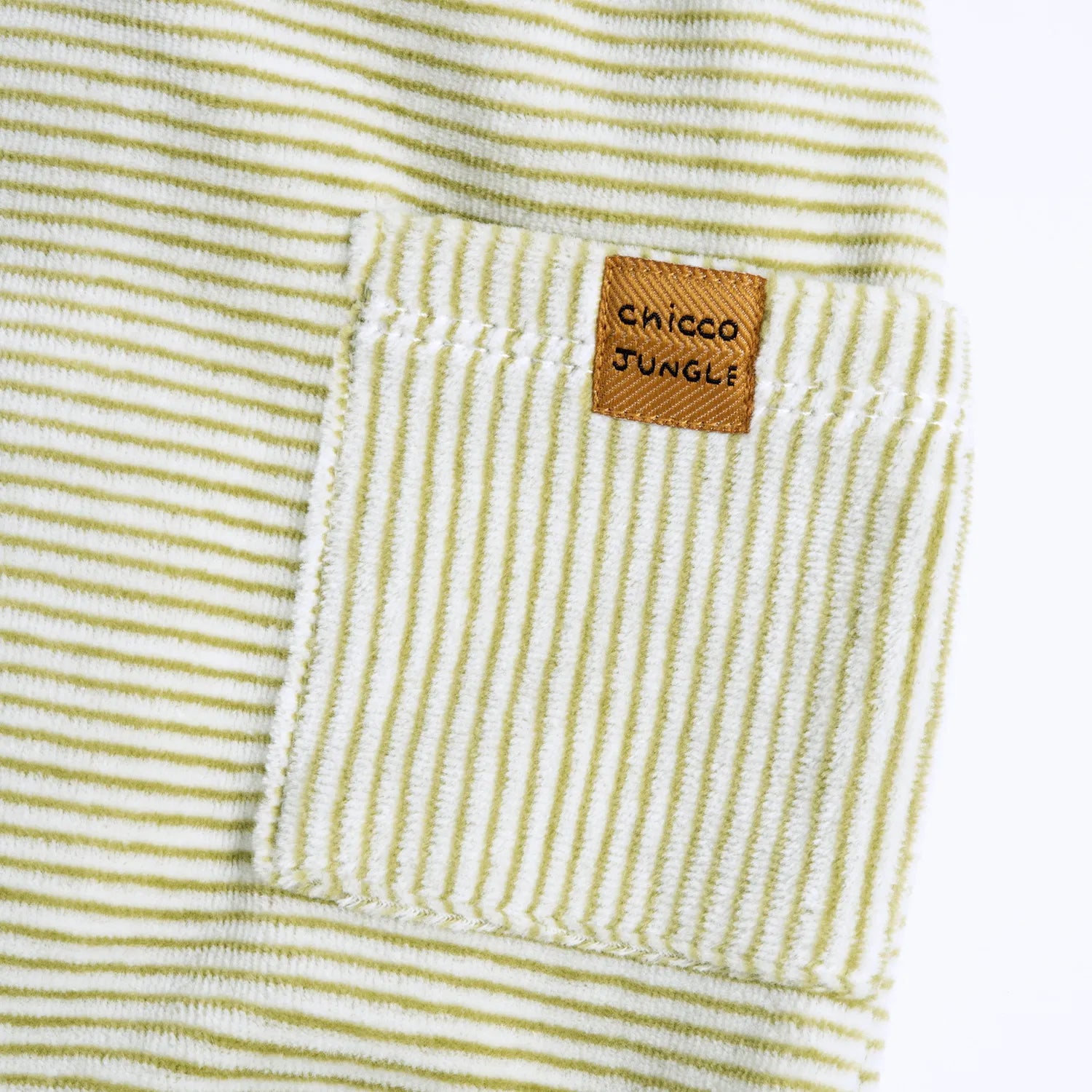 Infants White &amp; Green Embroidered Nappy Opening Babysuit