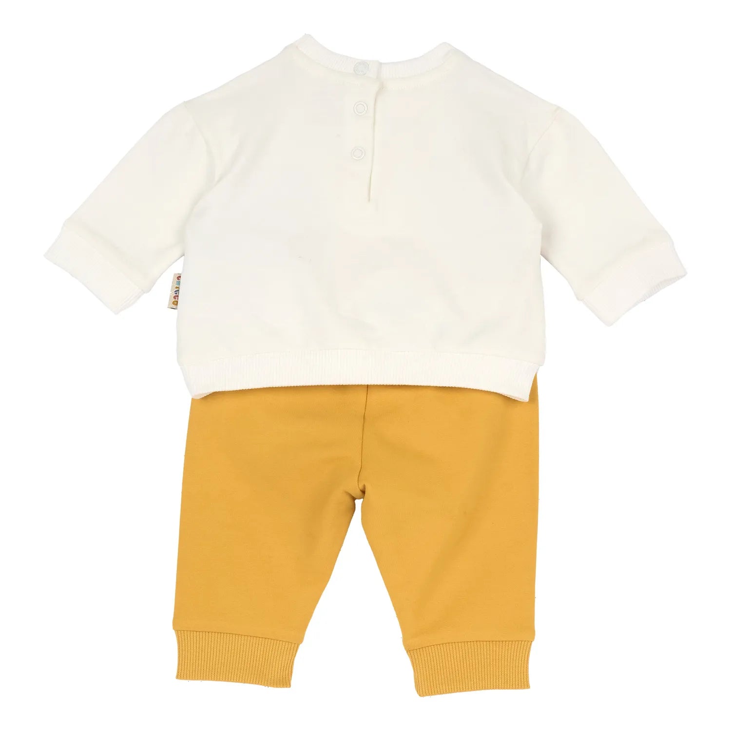 Infants White &amp; Yellow Printed Sweatshirt with Long Trouser