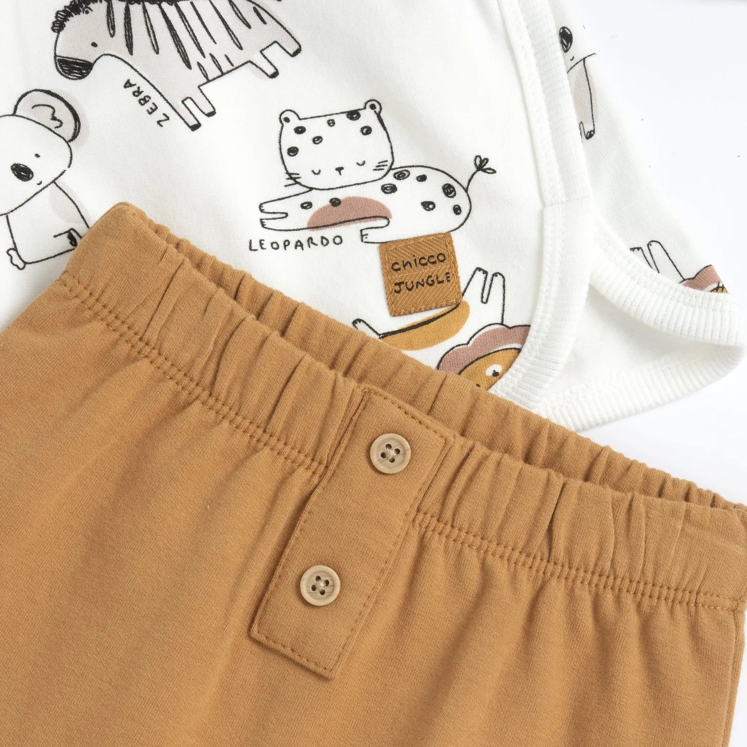 Infants White Animal Printed Sweatshirt with Joggers