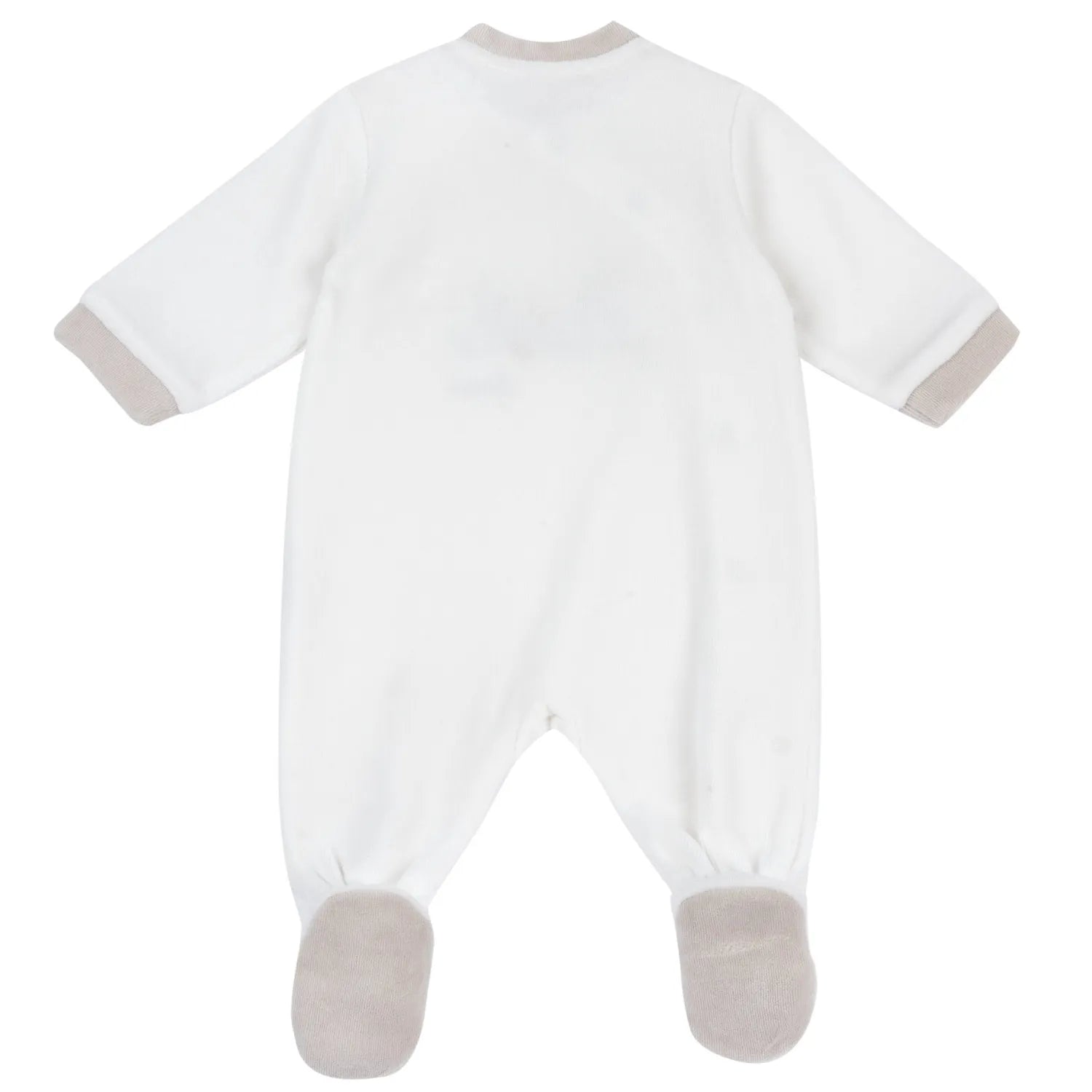 Infants White Embroidered Front Opening Babysuit