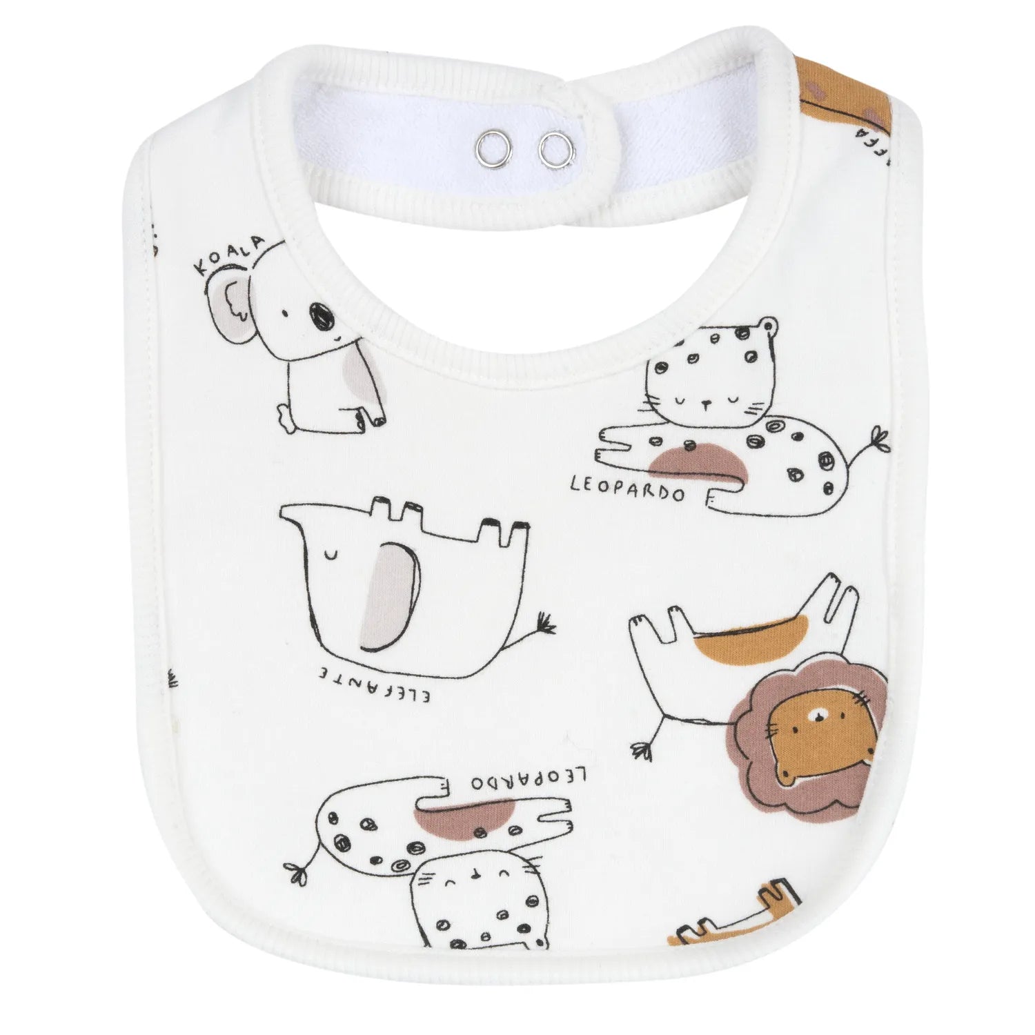 Infants White Printed Bib