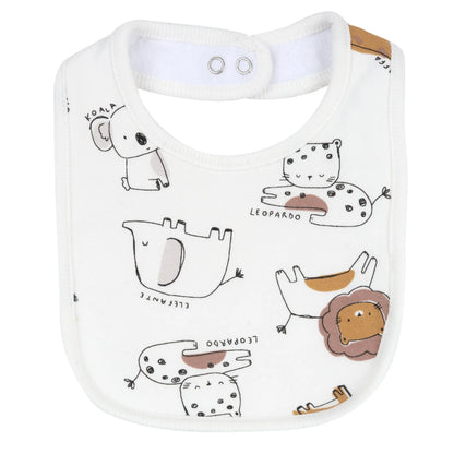 Infants White Printed Bib