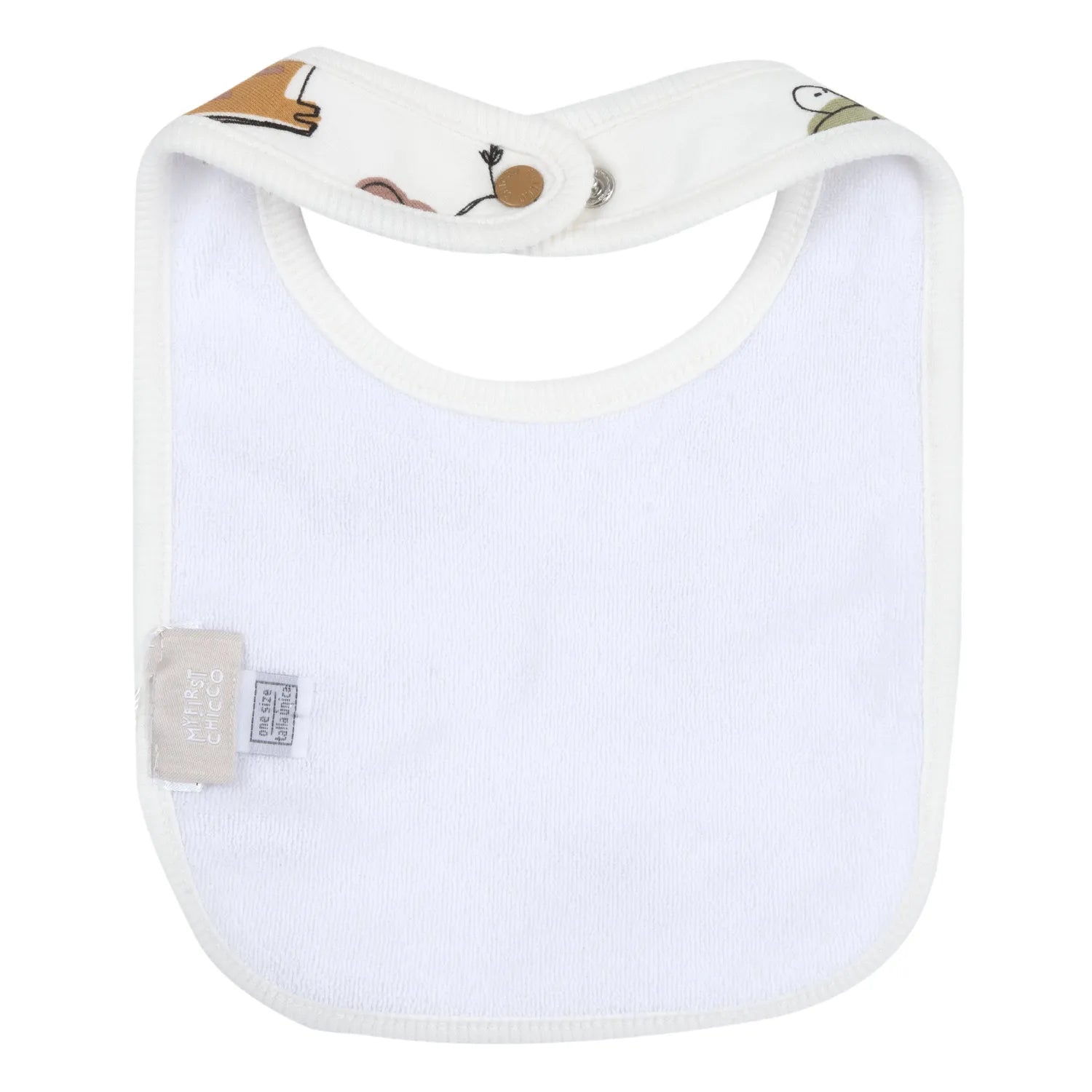 Infants White Printed Bib