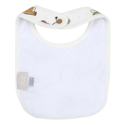 Infants White Printed Bib