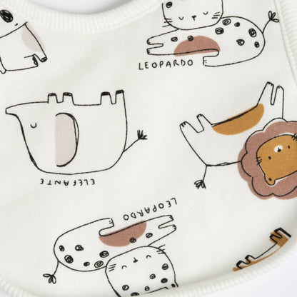 Infants White Printed Bib